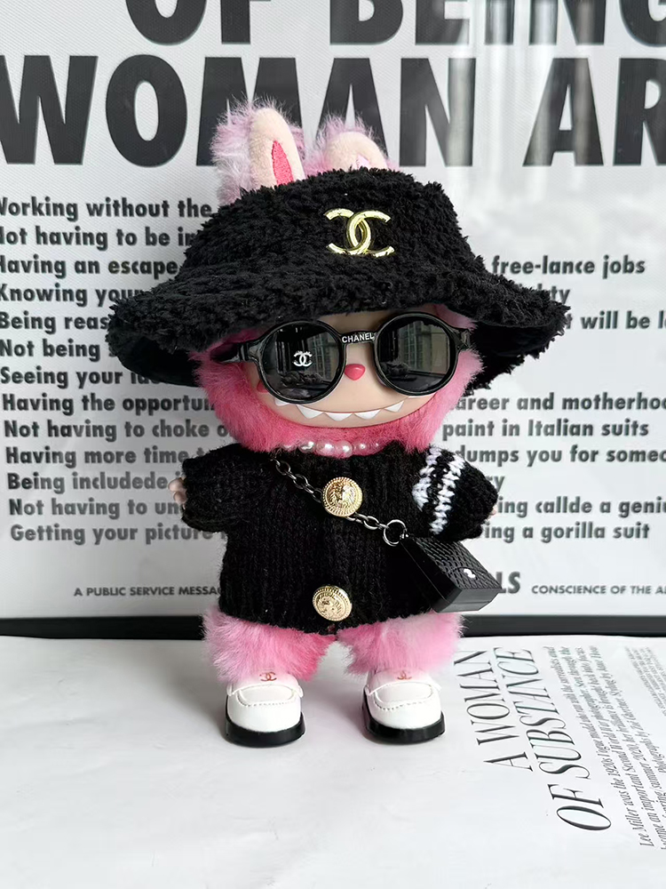 LABUBU Clothes Chanel Gold - buttoned Knit Set