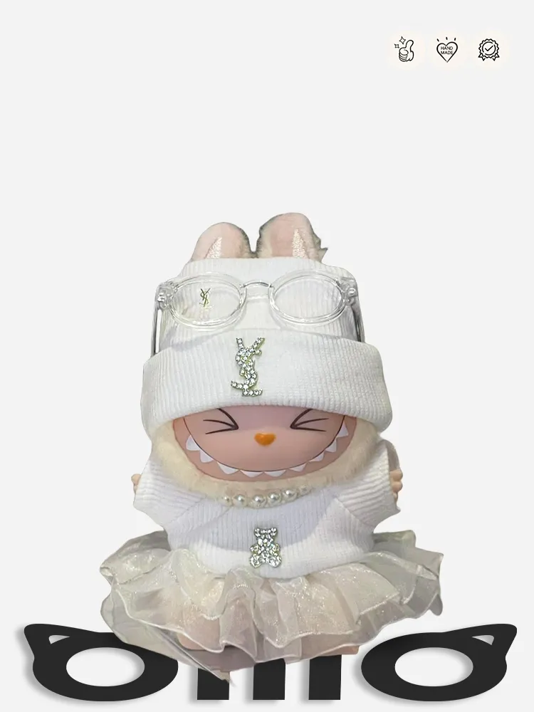 LABUBU Clothes YSL Sparkling White Outfit