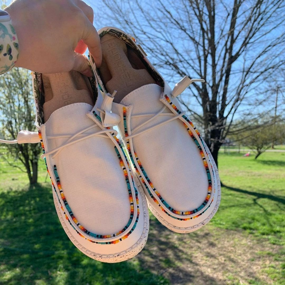 Women's Shoes Sparkling Gold Beaded