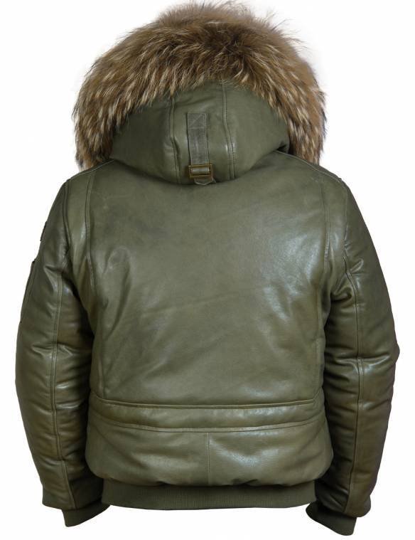 TOGO LEATHER PARKA OLIVE