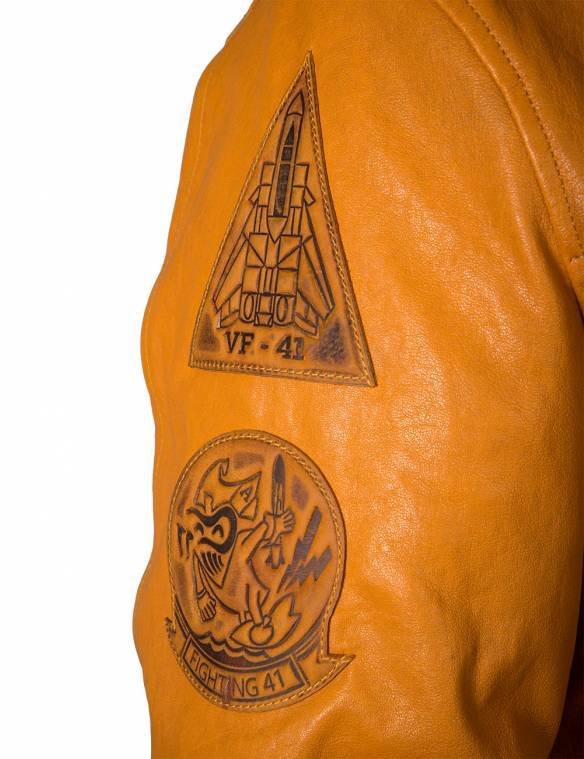 US NAVY TOM CAT BOMBER LEATHER JACKET