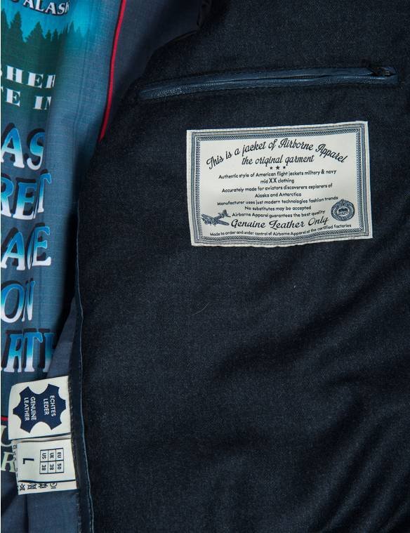 TOGO LEATHER PARKA NAVY BLUE