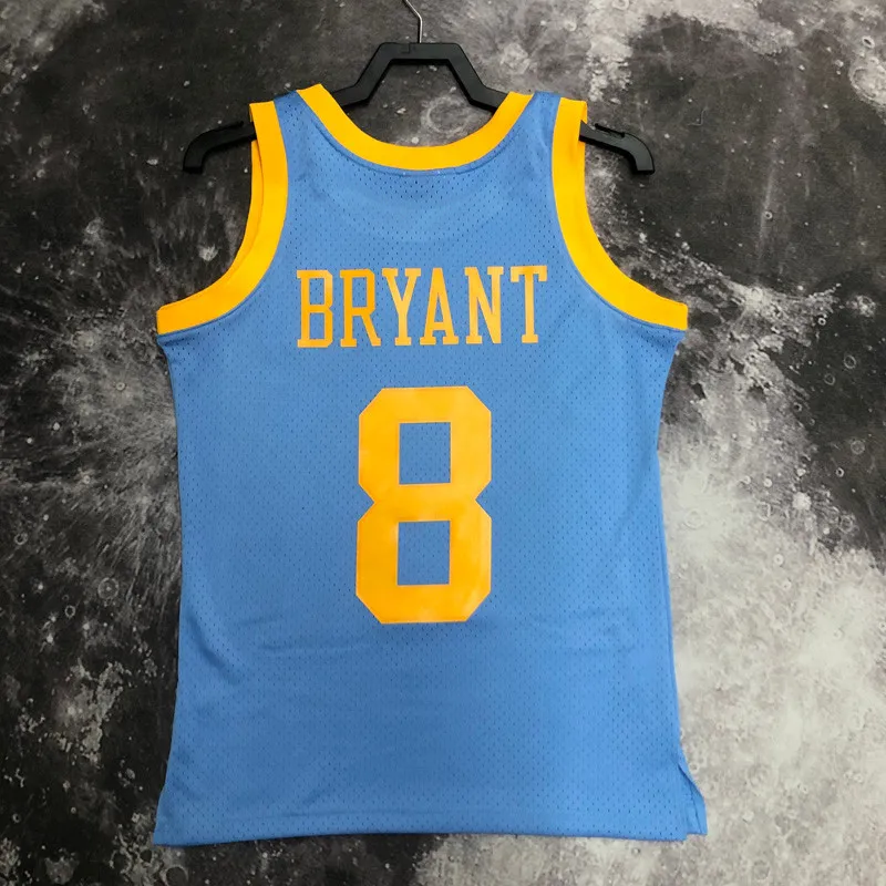 2002 LAKERS BRYANT #8 Light blue Retro Top Quality Hot Pressing NBA Jersey