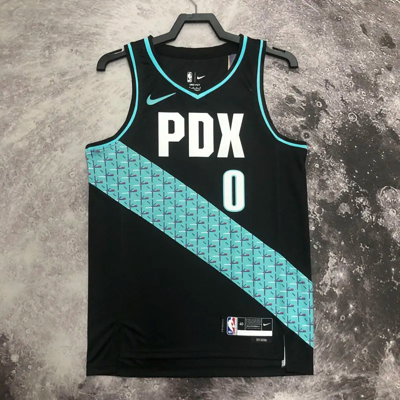 22-23 Trail Blazers LILLARD #0 Black City Edition Top Quality Hot Pressing NBA Jersey