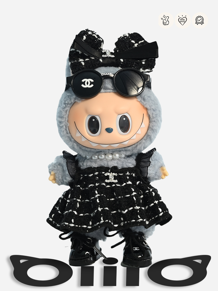 LABUBU Clothes Chanel Chic Tweed Dress Outfit
