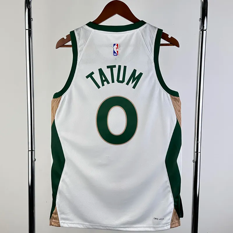 23-24 CELTICS TATUM #0 White City Edition Home Top Quality Hot Pressing NBA Jersey