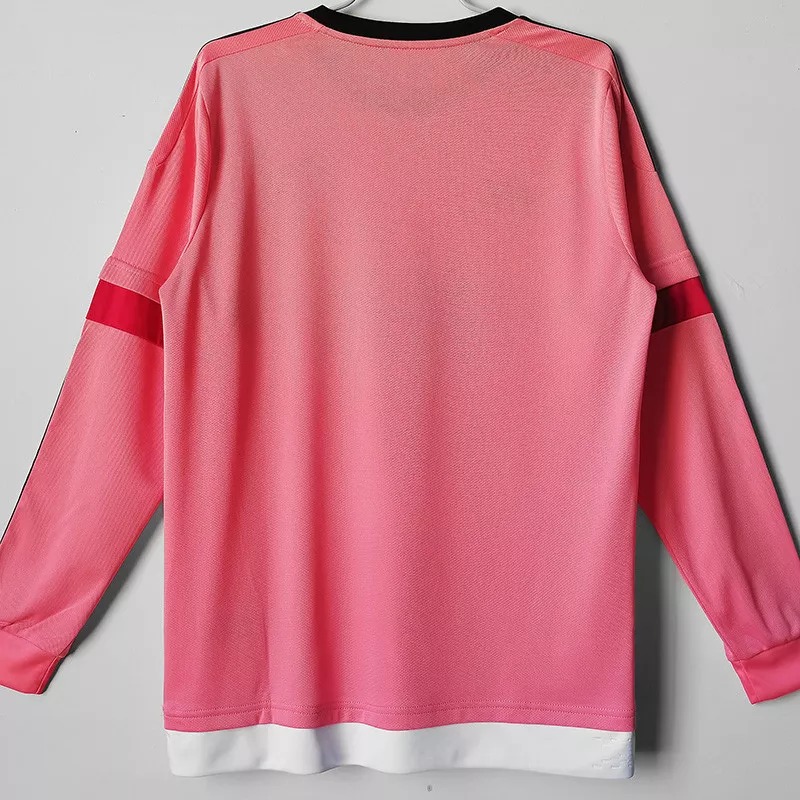 2015-2016 JUV Away Pink Retro Long Sleeve Soccer Jersey