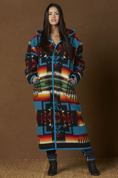 Kraffs Reversible Long Wool Coat, Chief Joseph, Black
