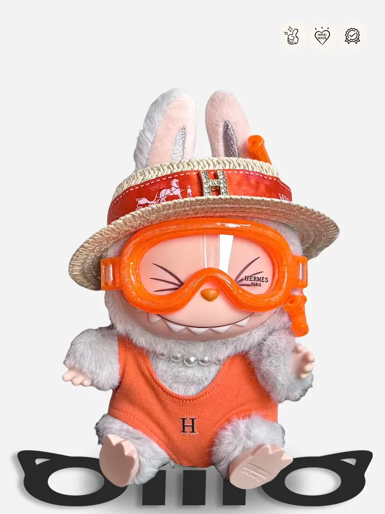 LABUBU Clothes Hermes Vibrant Orange Outfit
