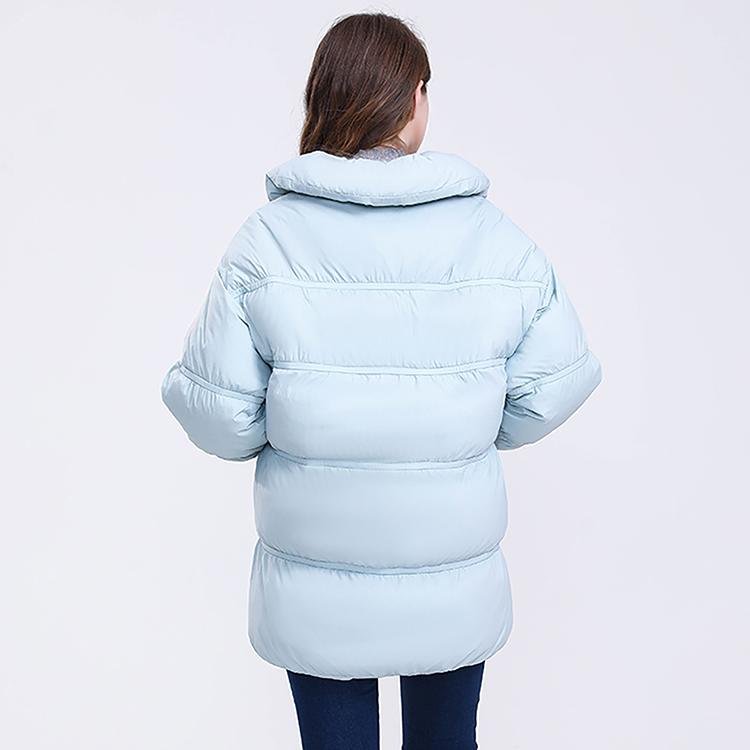 Mid Length Light Grey Women's Down Jacket