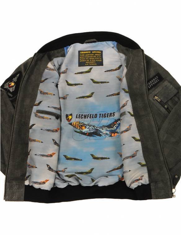 TIGERS PRINTED SUEDE BOMBER LEATHER JACKET