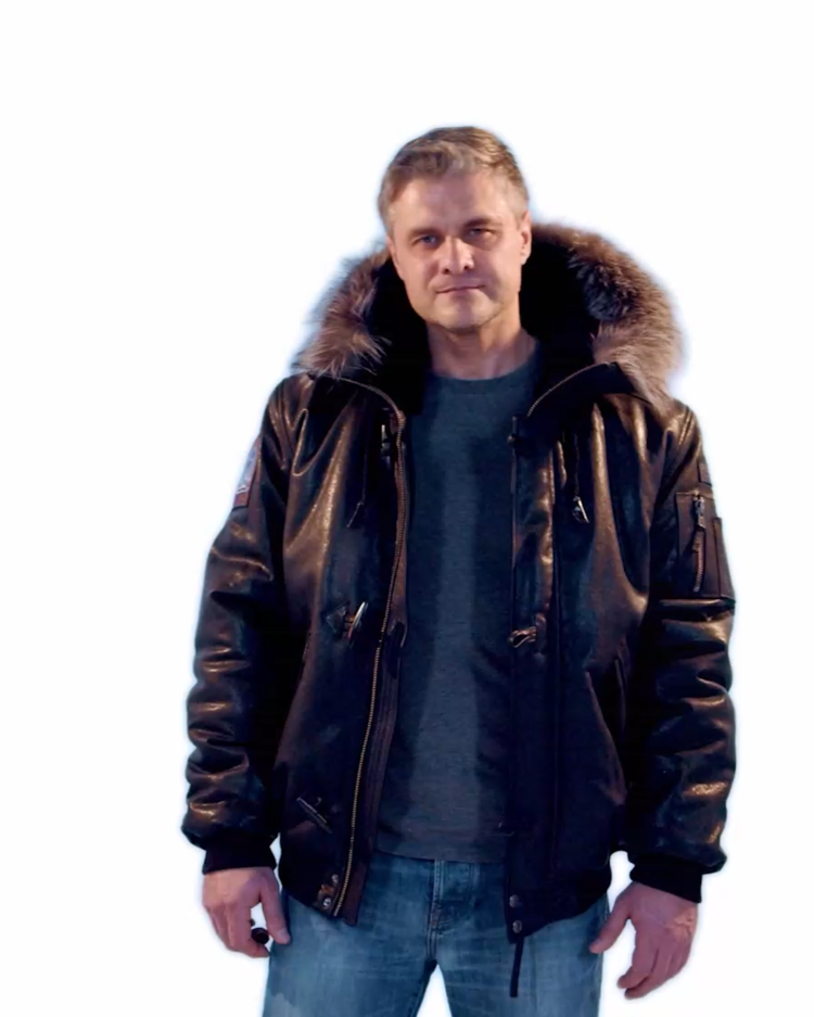 TOGO LEATHER PARKA BLACK