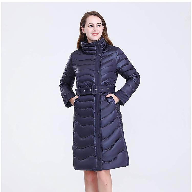 Longer Dark Purple Women's Down Jacket