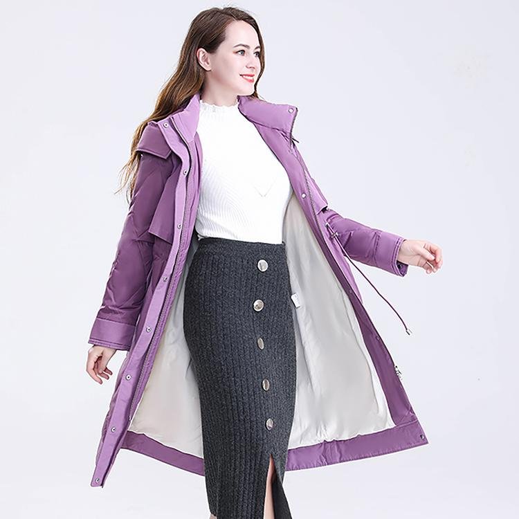 Longer Purple Women's Down Jacket