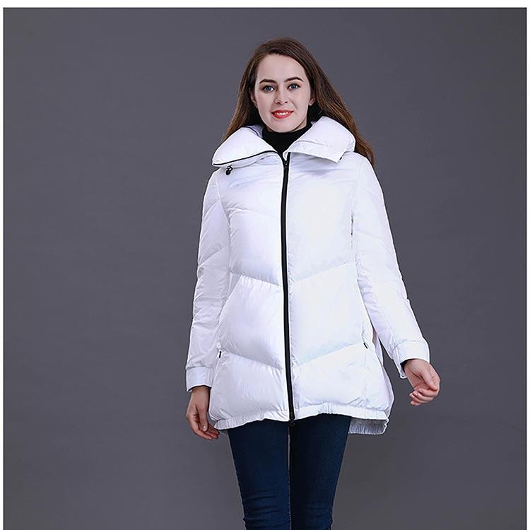 Mid Length Milky Women's Down Jacket