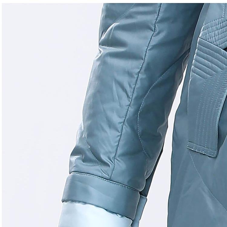 Longer Grey Green Women's Down Jacket