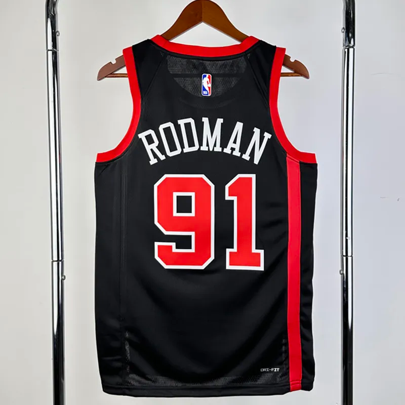 23-24 BULLS RODMAN #91 Black City Edition Top Quality Hot Pressing NBA Jersey
