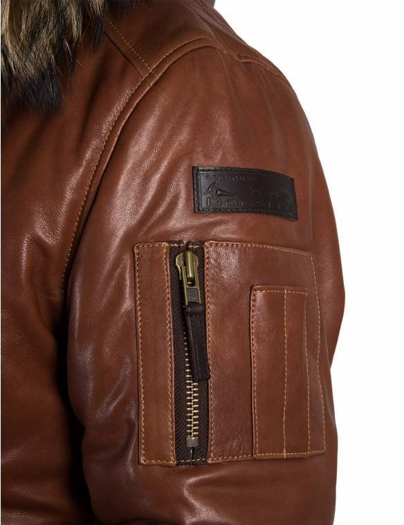 TOGO LEATHER PARKA COGNAC