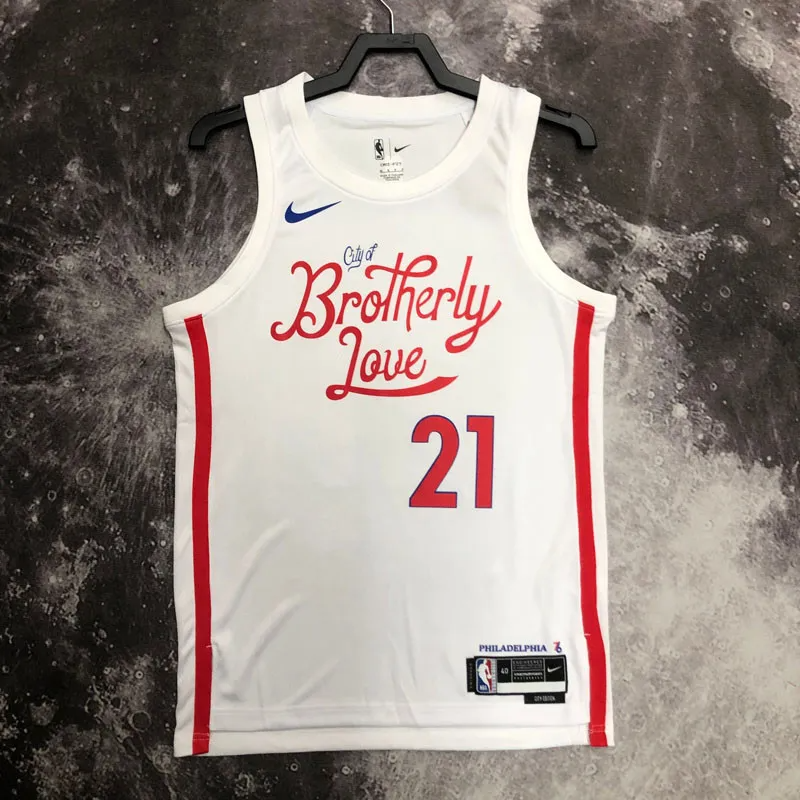 22-23 76ERS EMBIID #21 White City Edition Top Quality Hot Pressing NBA Jersey