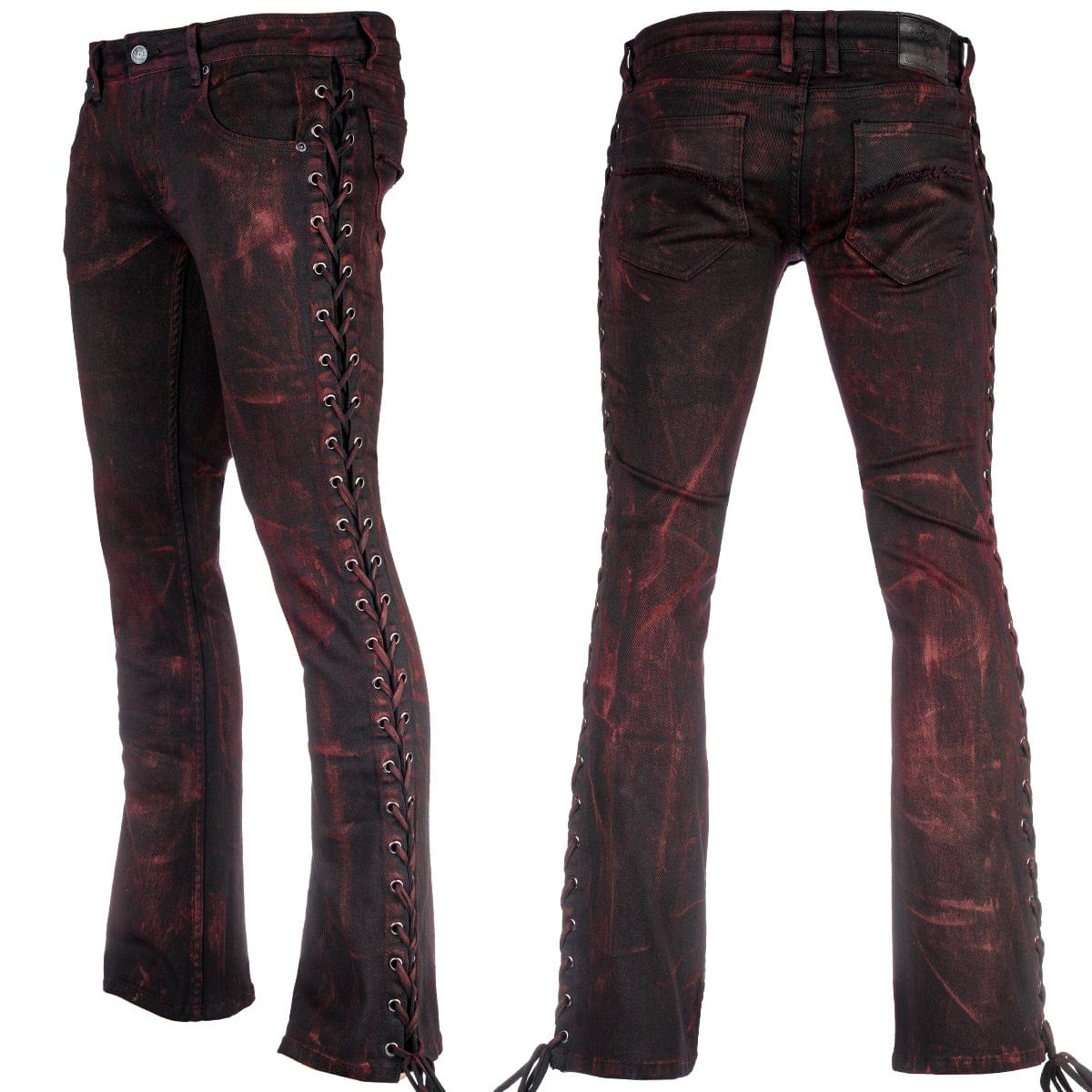 Crimson Side Laced Alloy Wash Pants