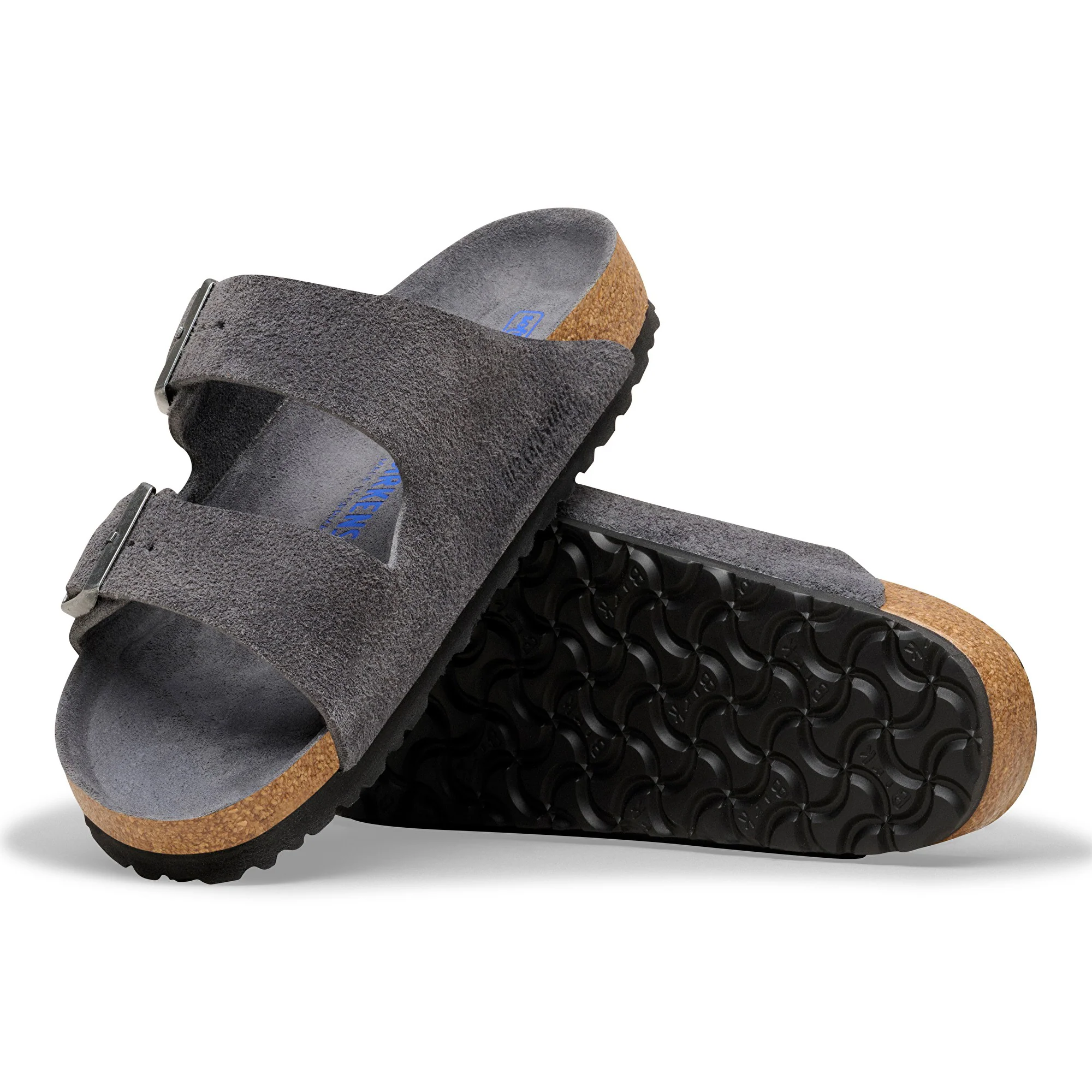 Arizona Soft Footbed Suede Leather Charcoal Tonal FB - leoleo123123