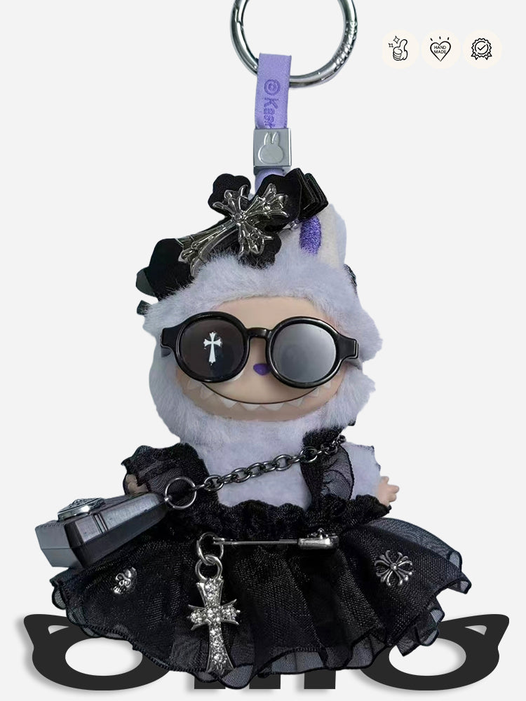 Labubu Clothes Halloween Customes Dark Cross - themed Ensemble