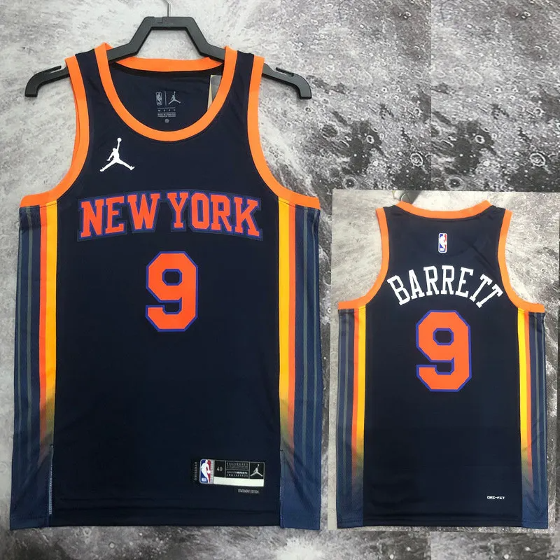 22-23 KNICKS BARRETT #9 Black Top Quality Hot Pressing NBA Jersey (Trapeze Edition)