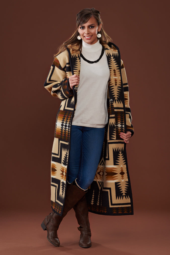 Kraffs Reversible Long Wool Coat, Harding, Oxford