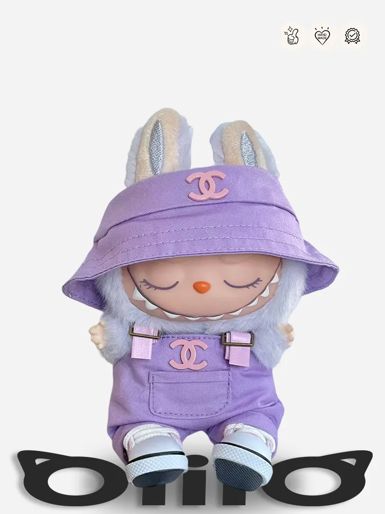 LABUBU Clothes Chanel Purple Overalls Outfit
