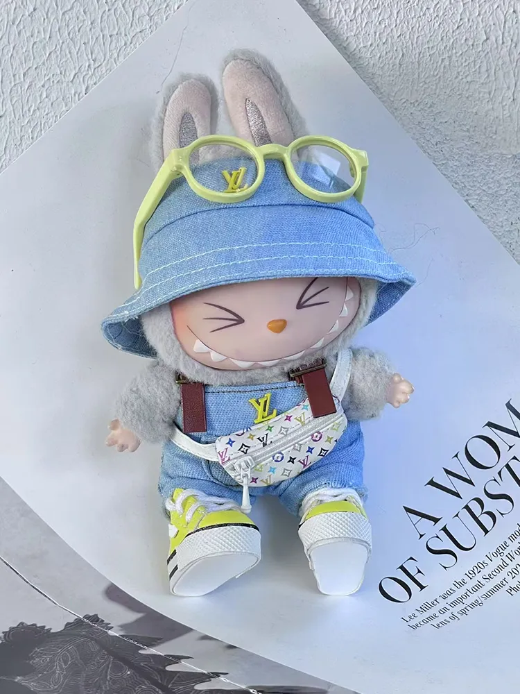 LABUBU Clothes LV Blue Overalls