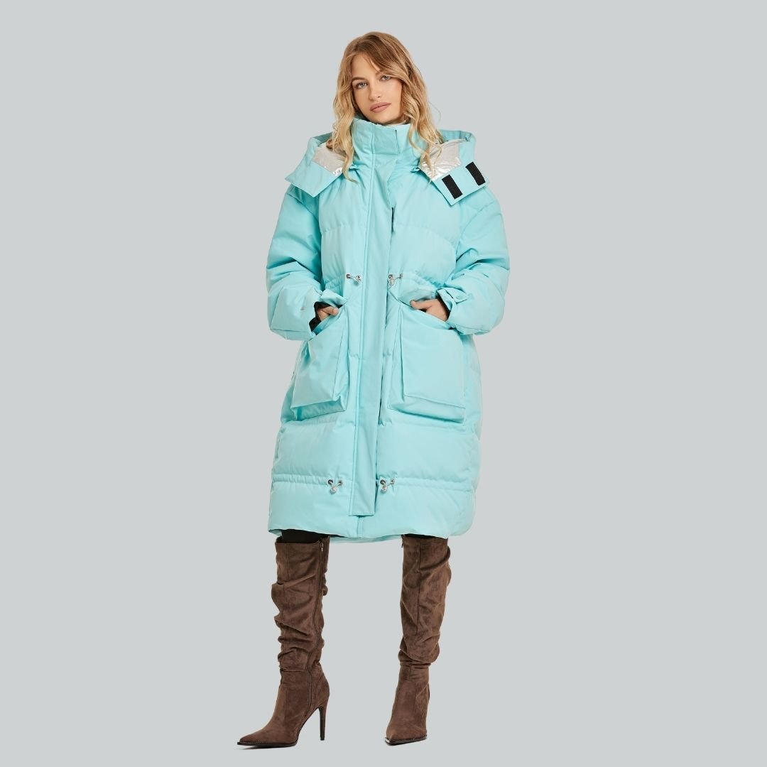 Longer Jedaite Green Thicker Down Jacket