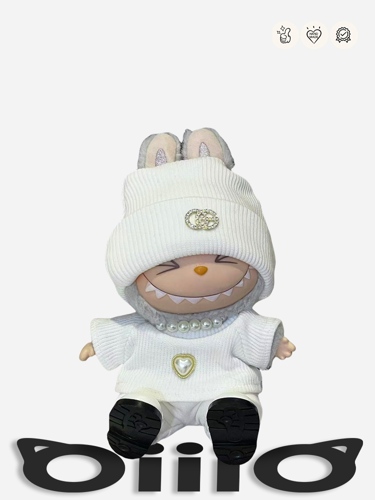 LABUBU Clothes Gucci - inspired White Knit Ensemble