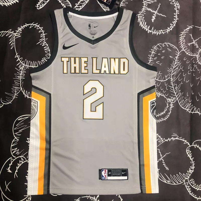 2018 Cleveland Cavaliers IRVING #2 Gray Top Quality Hot Pressing NBA Jersey