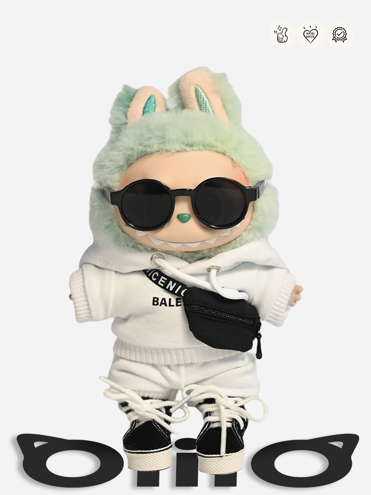 LABUBU Clothes Balenciaga Stylish White Hooded Outfit
