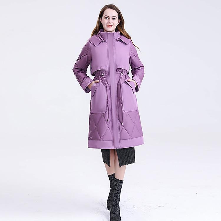 Longer Purple Women's Down Jacket
