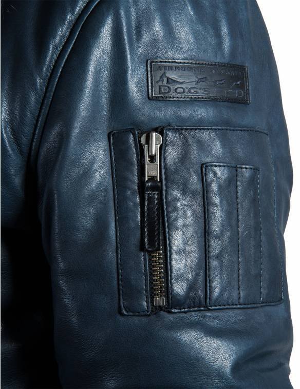 TOGO LEATHER PARKA NAVY BLUE