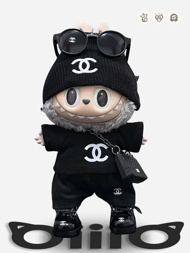 LABUBU Clothes Chanel Black Knit Hat Cool Outfit