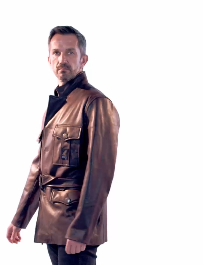 RAF GOLDFISH LEATHER COAT