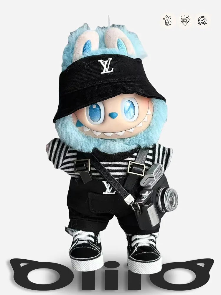 LABUBU Clothes  LV Black Overalls (with camera)