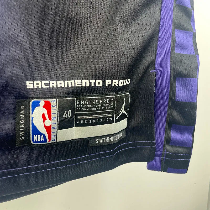 23-24 Kings FOX #5 Purple Top Quality Hot Pressing NBA Jersey (Trapeze Edition)飞人版