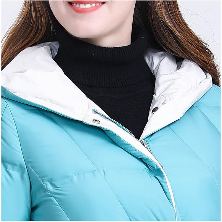Longer Jadeite Green Women's Down Jacket
