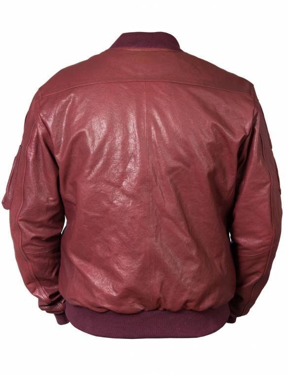 MA1 TOM CAT BOMBER LEATHER JACKET BURGUNDY