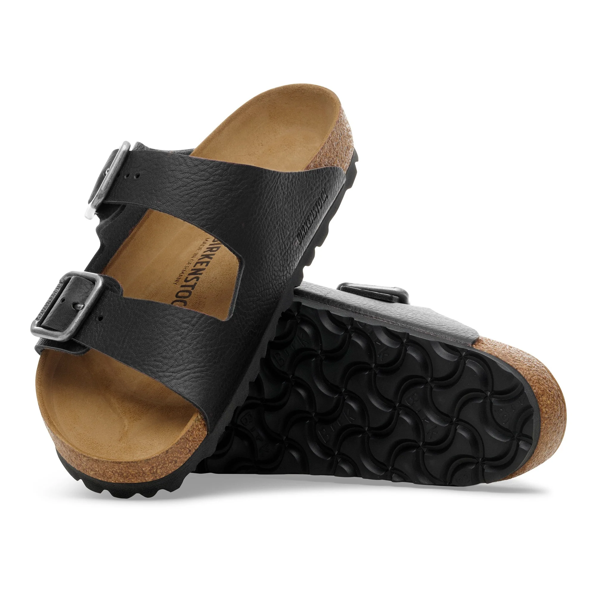 Arizona Wire Buckle Natural Leather Vintage Wood Black - leoleo123123