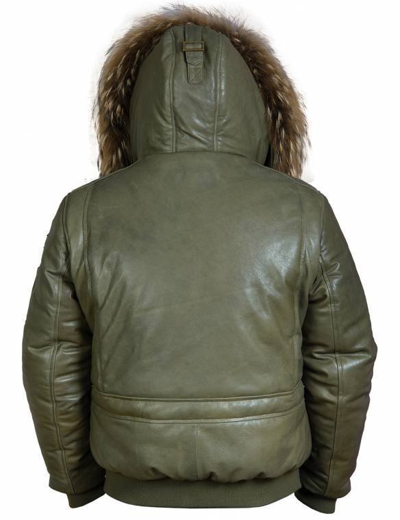 TOGO LEATHER PARKA OLIVE