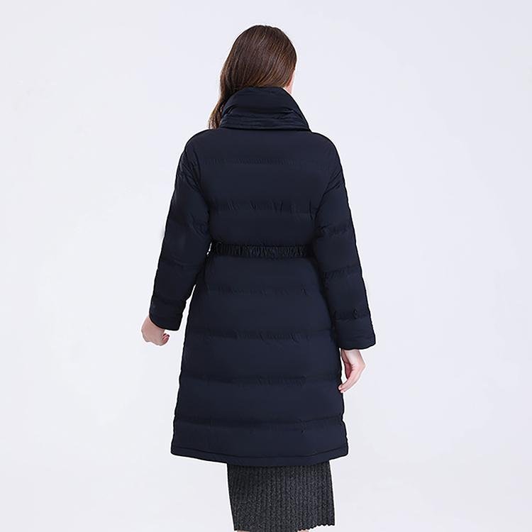 Longer Dark Blue Women's Down Jacket