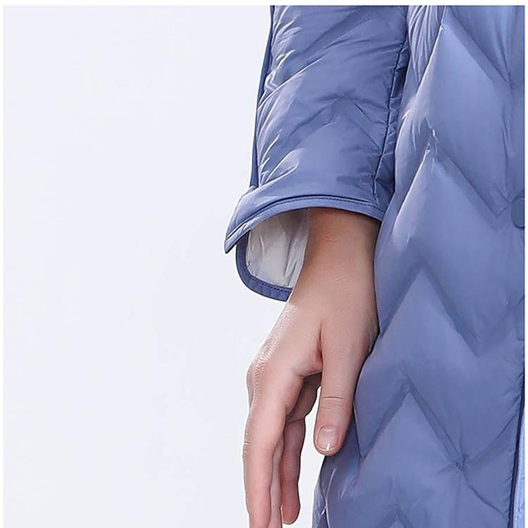 Longer Light Blue Women's Down Jacket