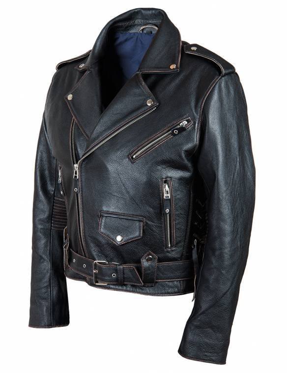 Skull Biker Leather Jacket embossed