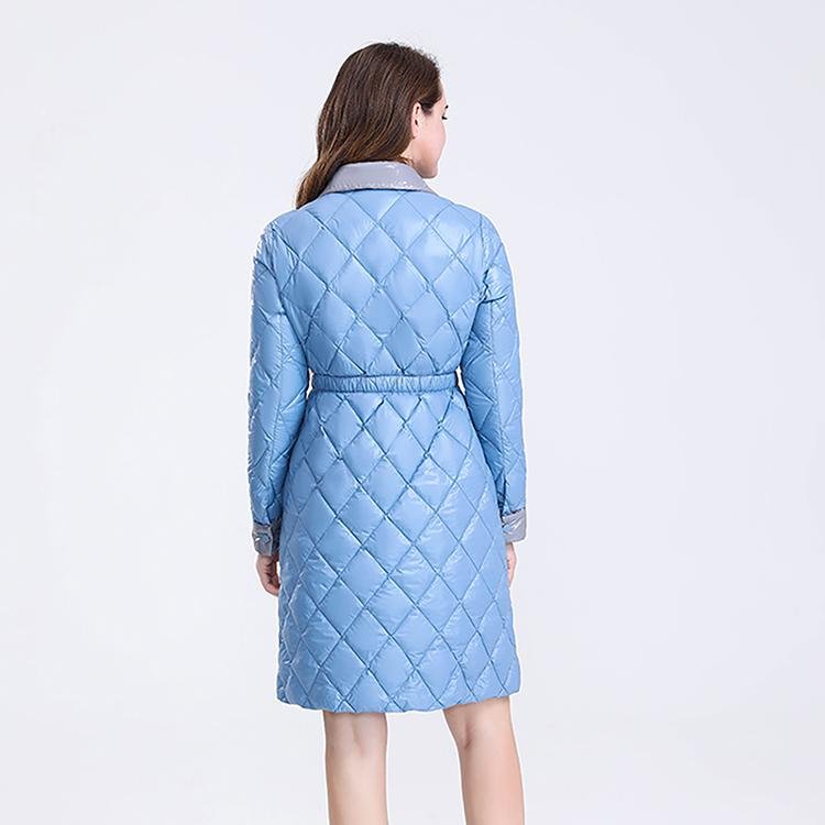 Longer Bright Blue Women's Down Jacket