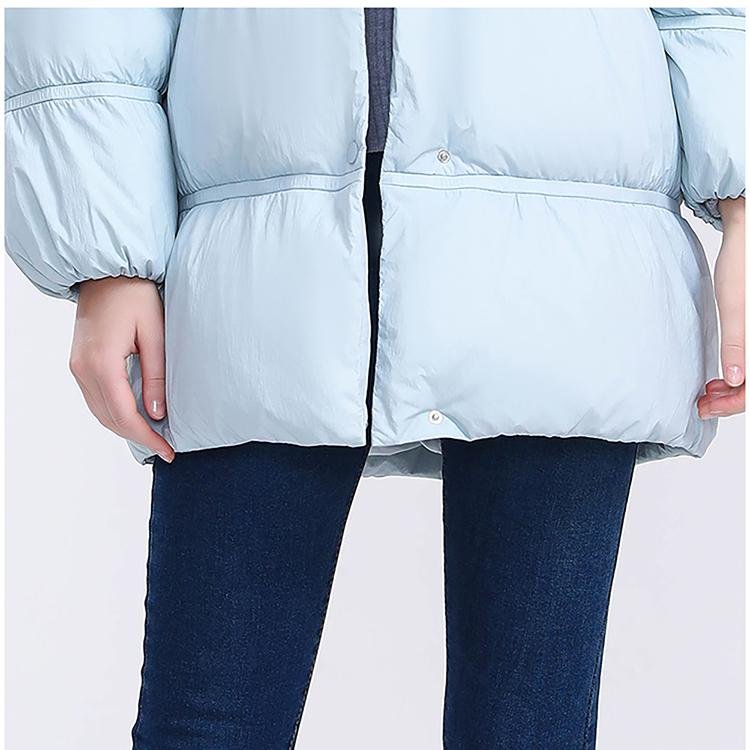 Mid Length Light Grey Women's Down Jacket