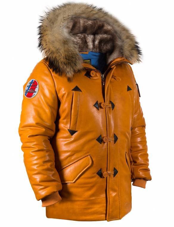 NORTH POLE LEATHER PARKA ORANGE